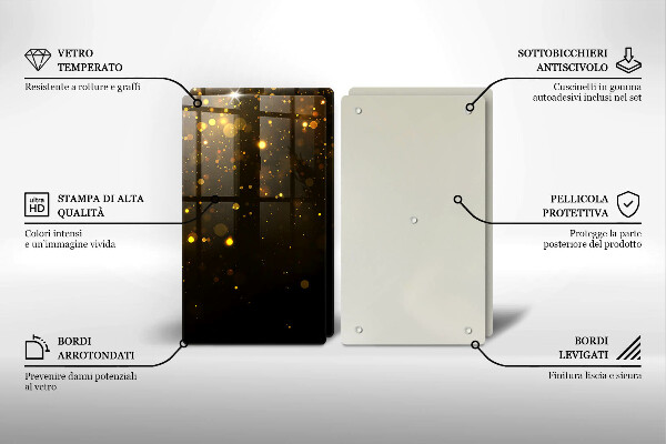 Glas Ceranfeldabdeckung Goldglitter