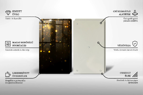 Glas Ceranfeldabdeckung Goldglitter