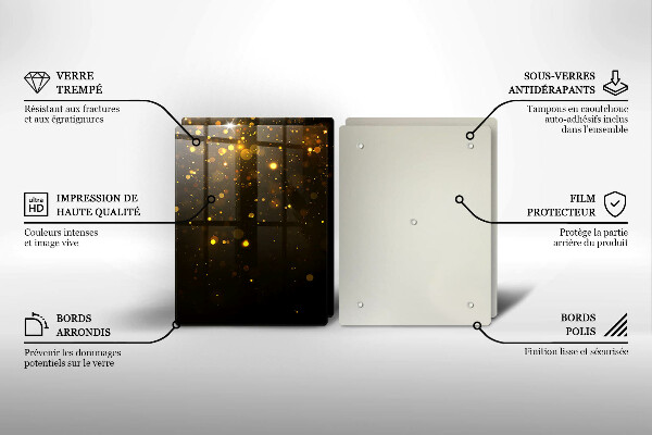 Glas Ceranfeldabdeckung Goldglitter