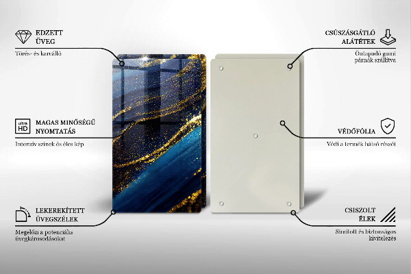 Glas Ceranfeldabdeckung Marineblaue Abstraktion