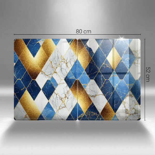 Glas Ceranfeldabdeckung Goldene Marmorrauten