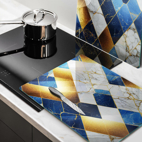 Glas Ceranfeldabdeckung Goldene Marmorrauten