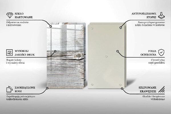 Glas Ceranfeldabdeckung Helle Holzstruktur