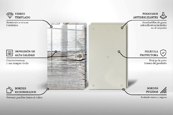 Glas Ceranfeldabdeckung Helle Holzstruktur