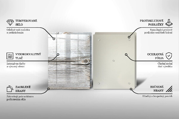 Glas Ceranfeldabdeckung Helle Holzstruktur