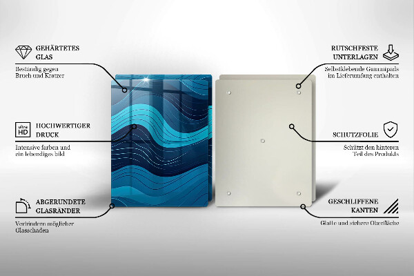 Glas Ceranfeldabdeckung Abstrakte Wellen