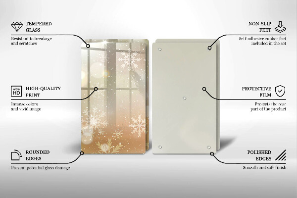 Glas Ceranfeldabdeckung Schneeflocken