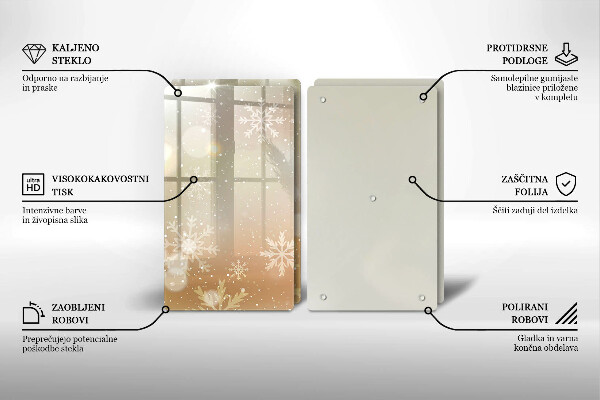 Glas Ceranfeldabdeckung Schneeflocken