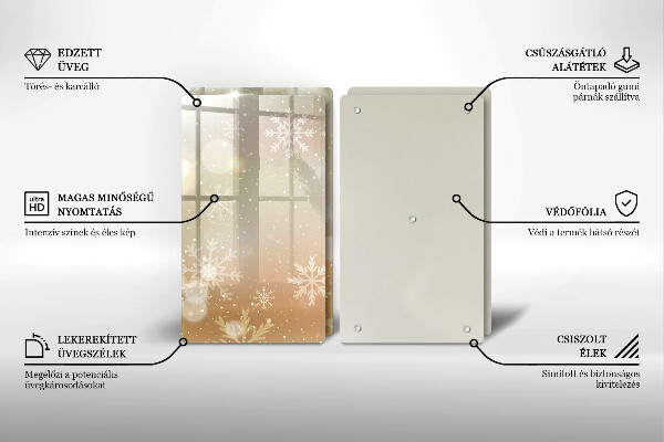 Glas Ceranfeldabdeckung Schneeflocken