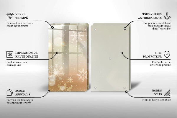 Glas Ceranfeldabdeckung Schneeflocken
