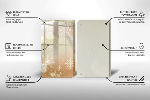 Glas Ceranfeldabdeckung Schneeflocken