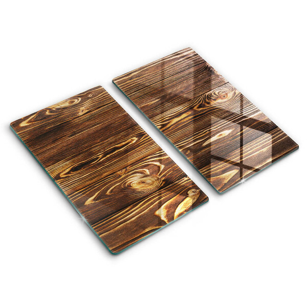 Glas Ceranfeldabdeckung Holzstruktur
