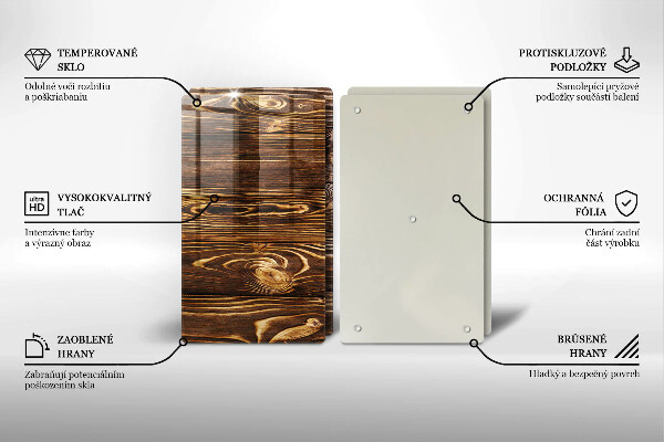 Glas Ceranfeldabdeckung Holzstruktur