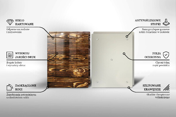 Glas Ceranfeldabdeckung Holzstruktur