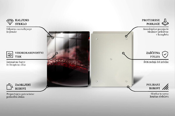 Glas Ceranfeldabdeckung Rotwein im Glas