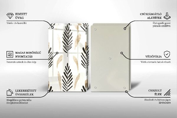 Glas Ceranfeldabdeckung Boho-Pflanzen