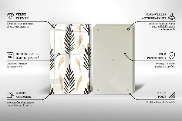 Glas Ceranfeldabdeckung Boho-Pflanzen