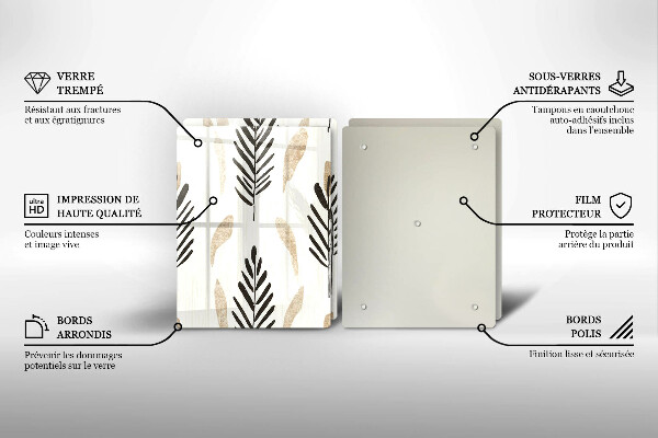 Glas Ceranfeldabdeckung Boho-Pflanzen