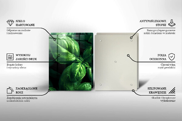 Glas Ceranfeldabdeckung Basilikumblätter