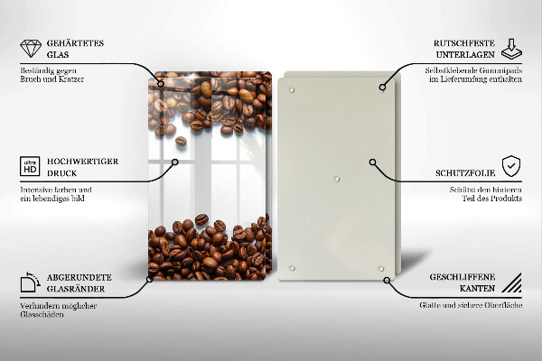 Glas Ceranfeldabdeckung Kaffeebohnen