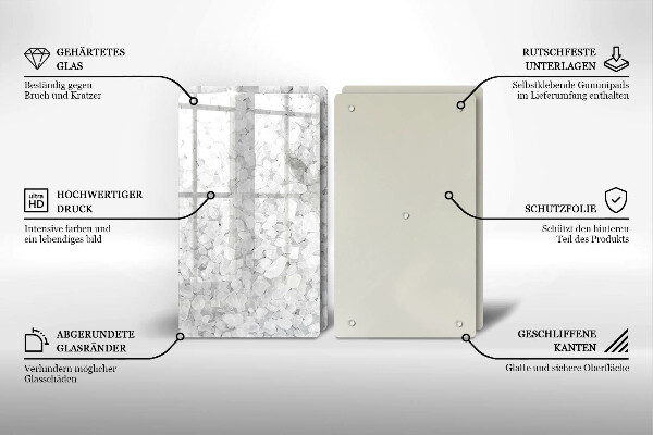 Glas Ceranfeldabdeckung Salzkristalle