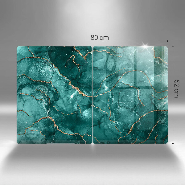 Glas Ceranfeldabdeckung Blauer Marmor