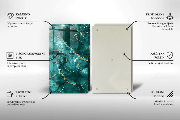 Glas Ceranfeldabdeckung Blauer Marmor