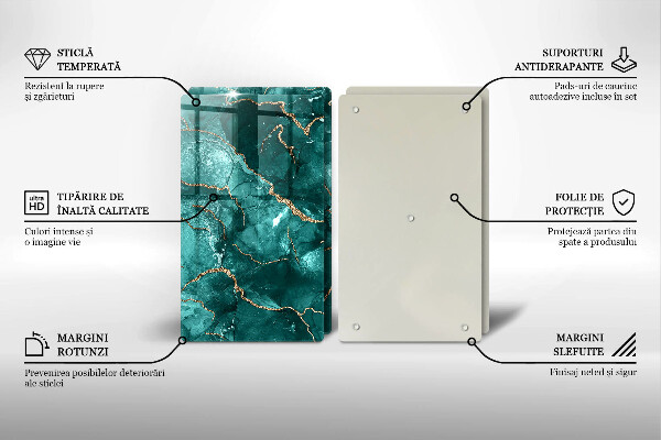 Glas Ceranfeldabdeckung Blauer Marmor