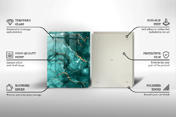 Glas Ceranfeldabdeckung Blauer Marmor