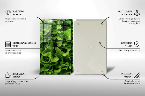 Glas Ceranfeldabdeckung Grüne Salatblätter