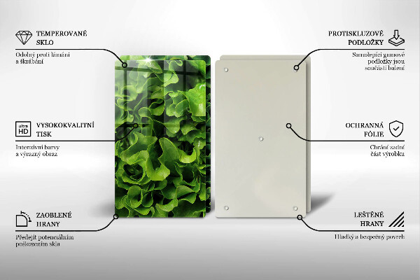 Glas Ceranfeldabdeckung Grüne Salatblätter