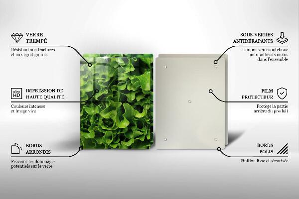 Glas Ceranfeldabdeckung Grüne Salatblätter