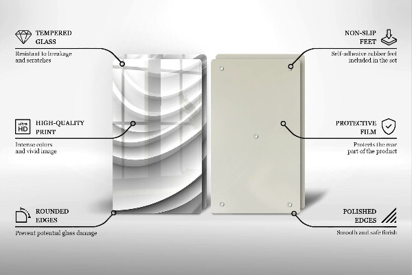 Glas Ceranfeldabdeckung Geometrische Linien