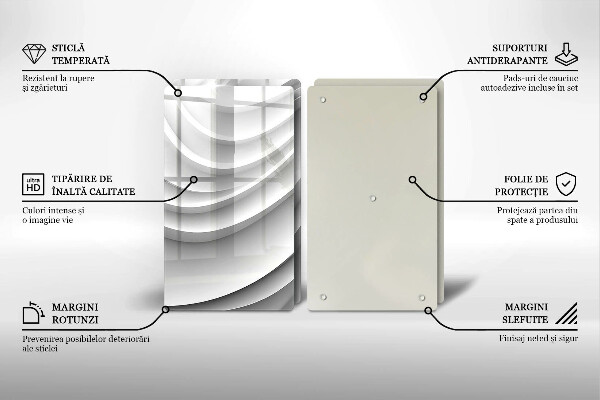 Glas Ceranfeldabdeckung Geometrische Linien