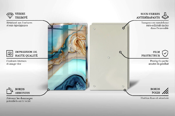 Glas Ceranfeldabdeckung Mehrfarbiger Marmor