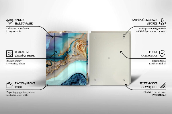 Glas Ceranfeldabdeckung Mehrfarbiger Marmor