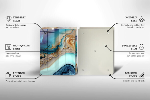 Glas Ceranfeldabdeckung Mehrfarbiger Marmor