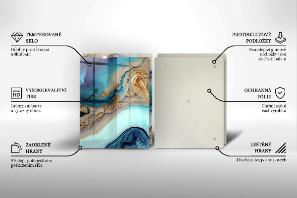 Glas Ceranfeldabdeckung Mehrfarbiger Marmor