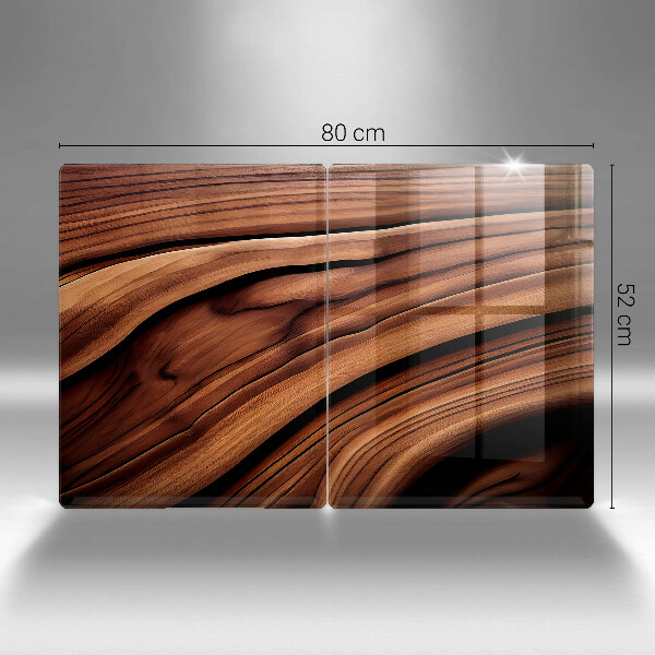 Glas Ceranfeldabdeckung Holzstruktur