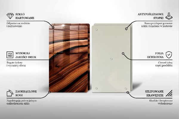 Glas Ceranfeldabdeckung Holzstruktur