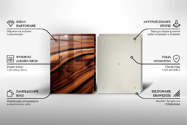 Glas Ceranfeldabdeckung Holzstruktur