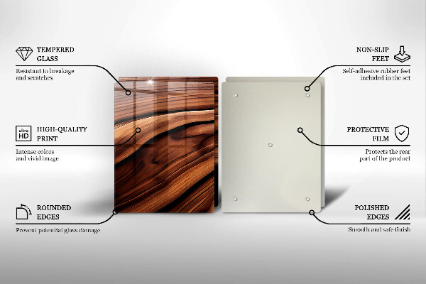 Glas Ceranfeldabdeckung Holzstruktur