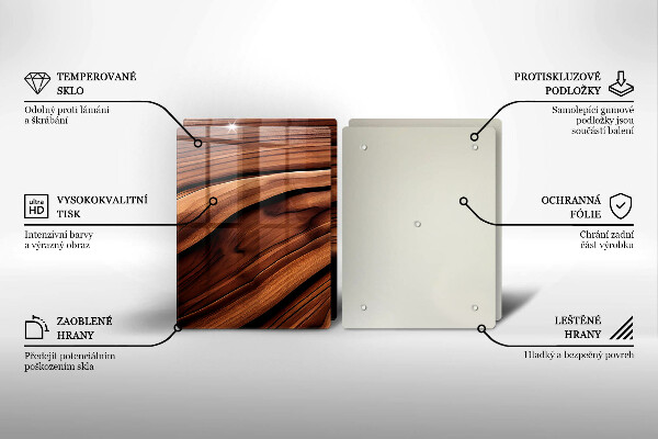 Glas Ceranfeldabdeckung Holzstruktur