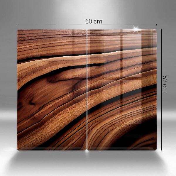 Glas Ceranfeldabdeckung Holzstruktur