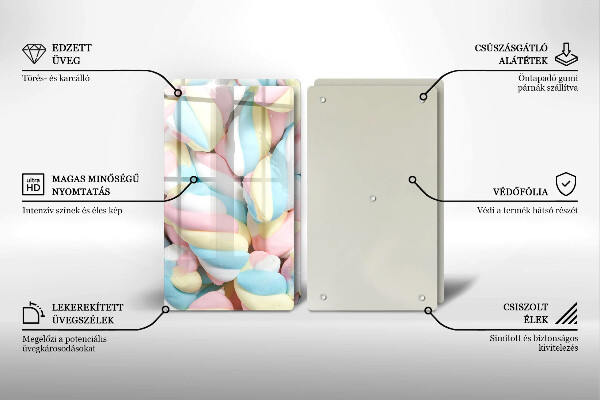 Glas Ceranfeldabdeckung Bunte Marshmallows