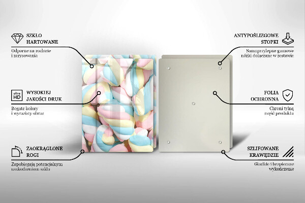 Glas Ceranfeldabdeckung Bunte Marshmallows