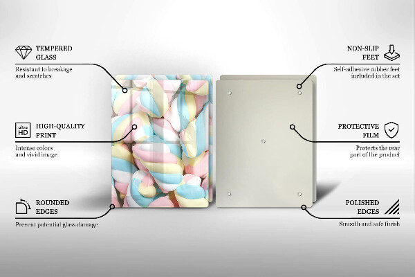 Glas Ceranfeldabdeckung Bunte Marshmallows