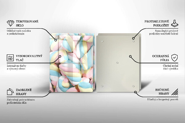 Glas Ceranfeldabdeckung Bunte Marshmallows