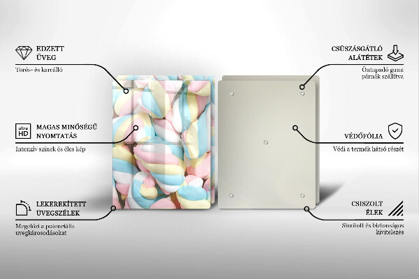 Glas Ceranfeldabdeckung Bunte Marshmallows