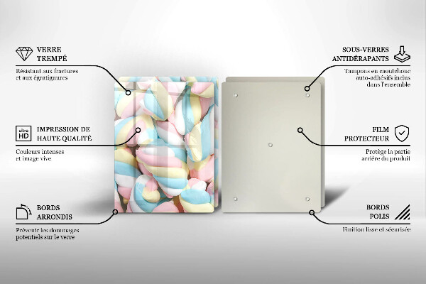 Glas Ceranfeldabdeckung Bunte Marshmallows